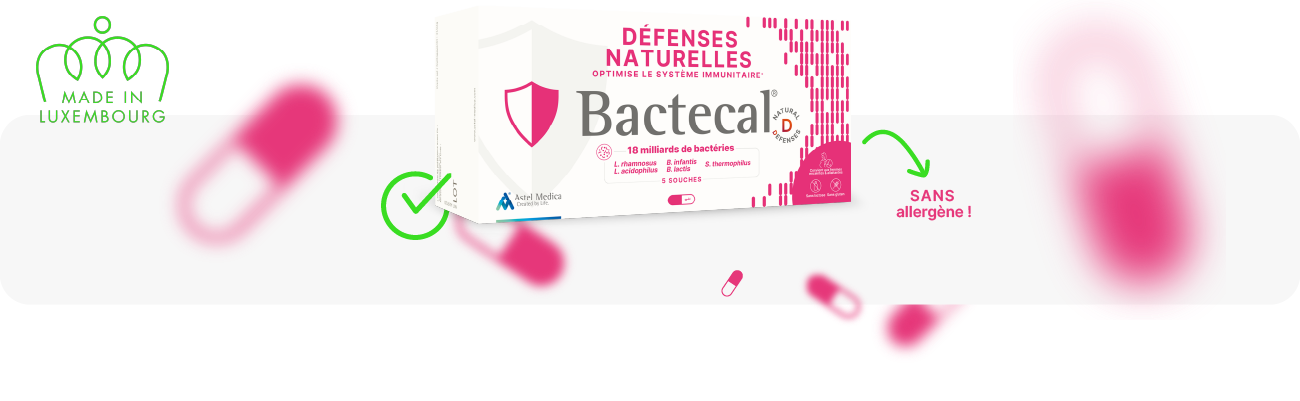 Le compl&eacute;ment alimentaire naturel Bactecal&reg; D aide &agrave; d&eacute;velopper les d&eacute;fenses naturelles.